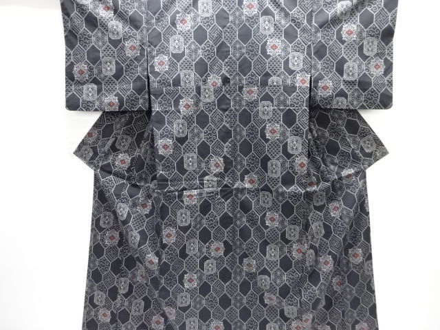 JAPANESE KIMONO / NISHIJIN DENSHO TSUMUGI / WOVEN FLOWER CREST
